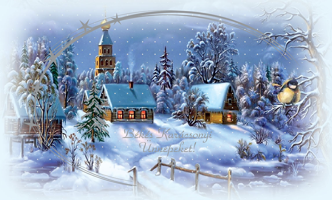 Karácsonyi képeslap | Christmas scenes, Christmas art, Christmas pictures